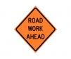 JBC roll-up sign " Road Work Ahead, Orange