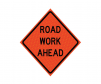 JBC roll up sign "Road Work Ahead",reflective, Orange