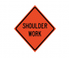 JBC roll up sign "Shoulder Work',Reflective, Orange