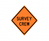 JBC roll up sign "Survey Crew", Orange