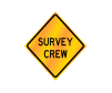 JBC roll up sign "Survey Crew",reflective, Yellow