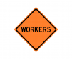 JBC roll up sign " Workers " with mesh, Orange