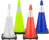 28" JBC Plastic Traffic Cones, Multi Colors, 7 lbs w/Reflective collars