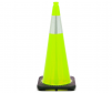 JBC 28" Lime Green safety cone, single reflective collar, 7 lbs
