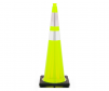 36" JBC Lime Green safety cone with reflective collar, 10 lbs