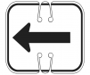Top Sign for safety cones, White, Reversible Left