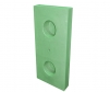 Green cap for sand and water fillable wall barriers.