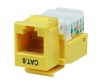 yellow keystone rj45 cat 6 jack