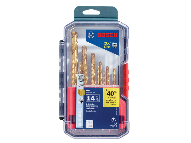 BOSCH® Titanium Coated Metal Drill Bit Set 14 pc