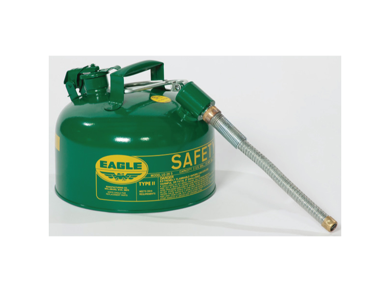 Combustibles Green 5 Gallon Capacity Eagle UI-50-SG Type I Metal Safety Can 12-1/2 Width x 13-1/2 Depth Combustibles Green 5 Gallon Capacity Eagle UI-50-SG Type I Metal Safety Can 12-1/2 Width x 13-1/2 Depth