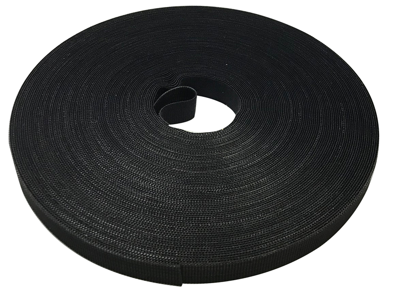 Velcro Qwik Tie Uncut Tape Roll, 3/4 x 25 Yards, Black