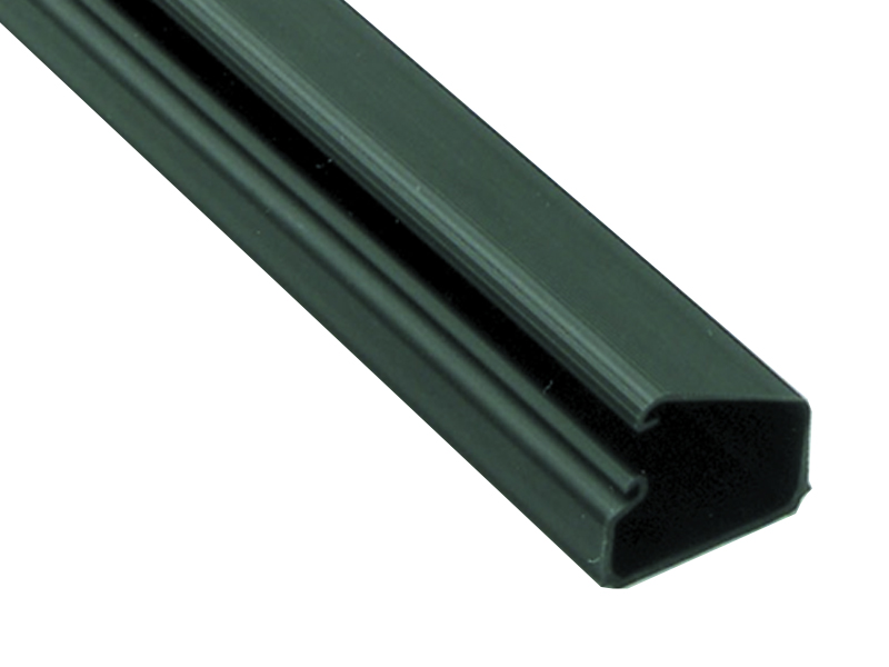 Black Wall Cord Cover Cable Raceway - 3/4 H x 1-1/2 W x 48 L Channel -  Hinged Locking Closure