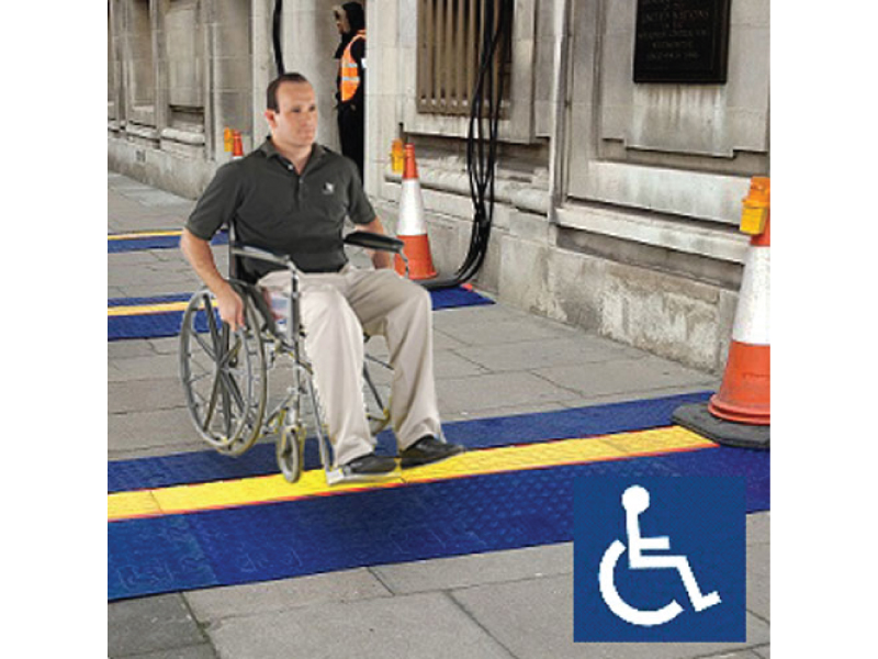 Yellow Jacket® 5 Channel ADA Cable Ramp Yellow and Blue