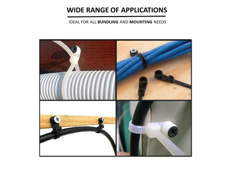 Screw Mount Cable Ties Zip Ties With Screw Hole Mounted Head Zip