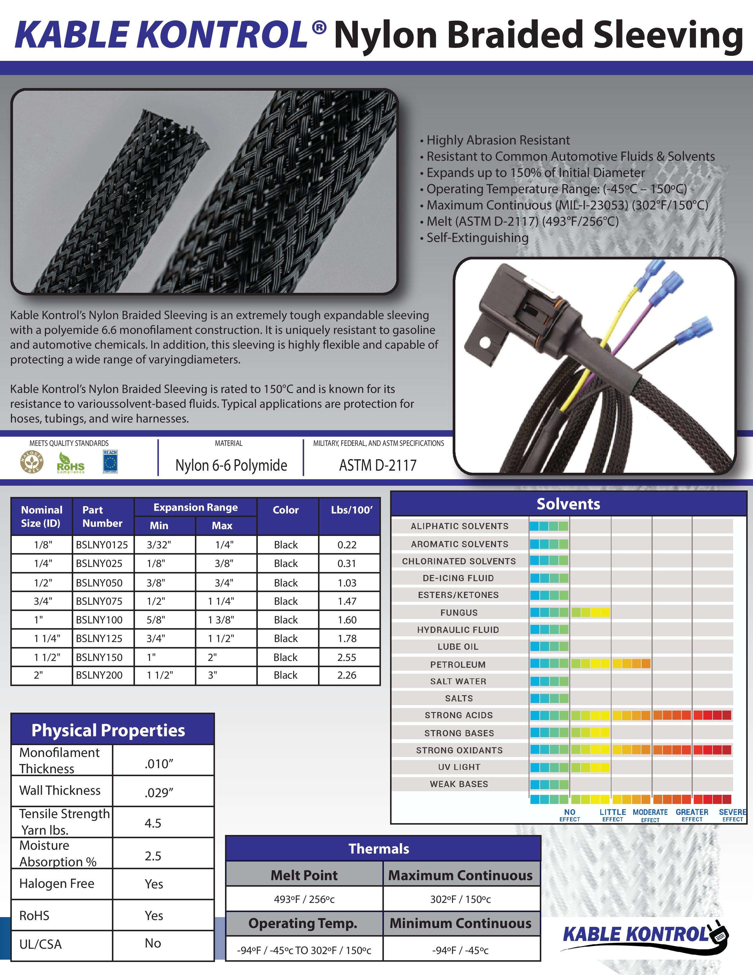 Nylon Braided Expandable Sleeving By Kable Kontrol