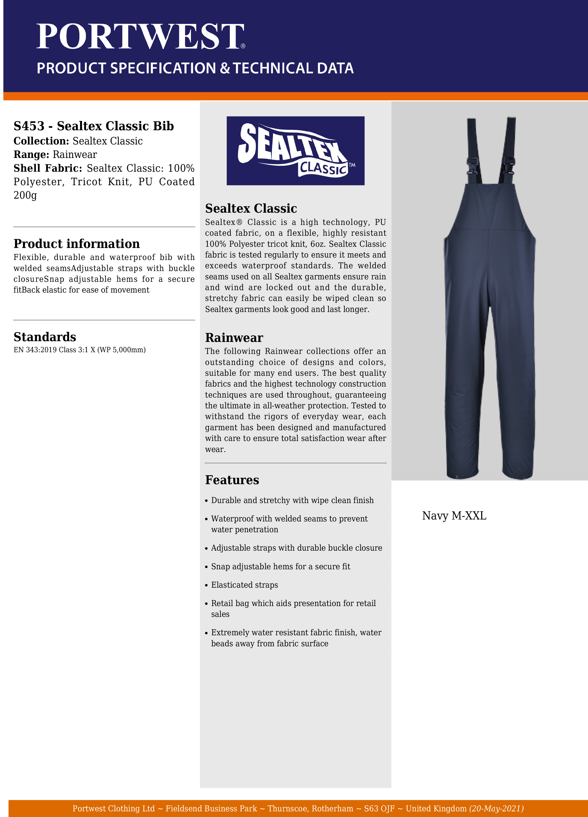 Portwest® Sealtex Classic Bib 