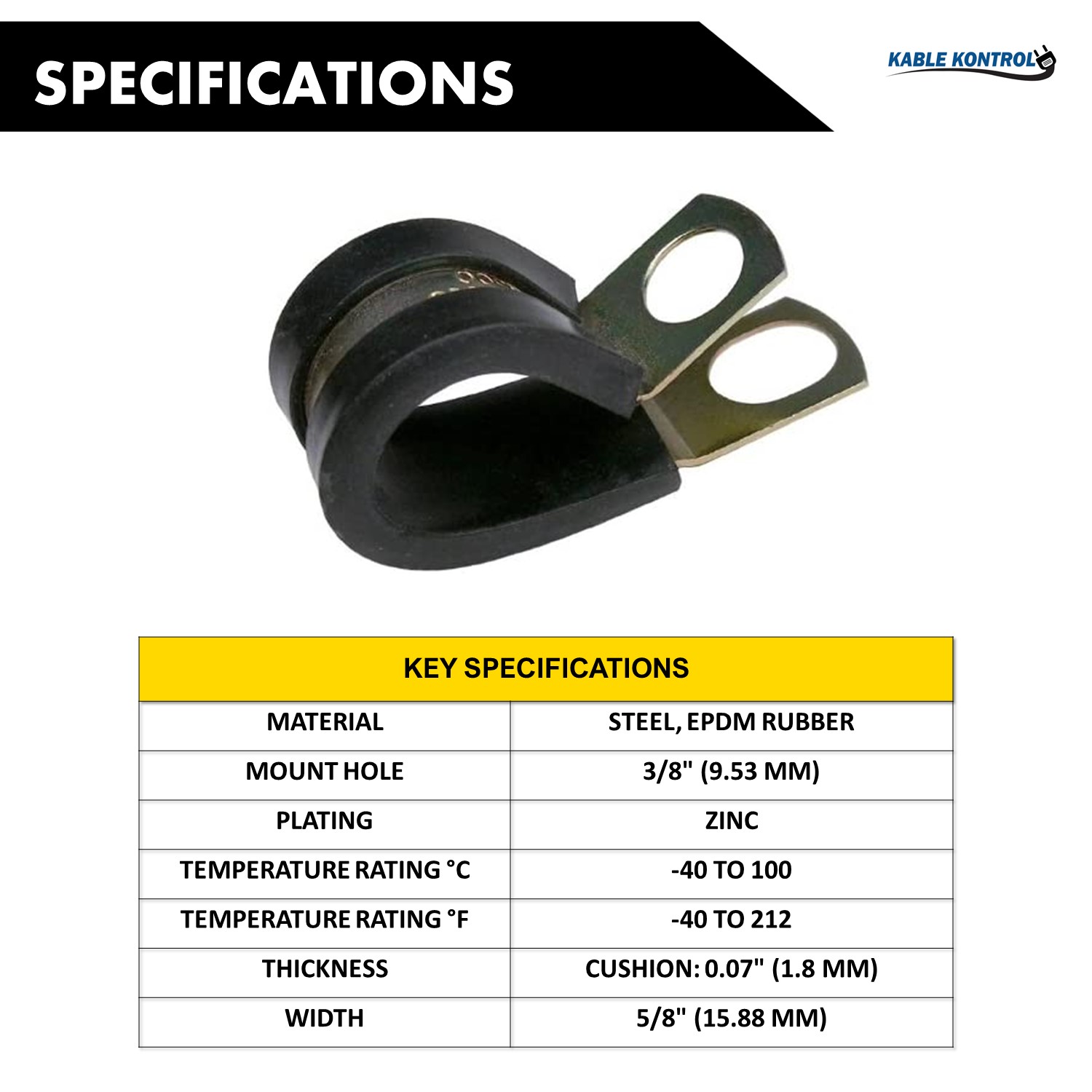 Cable Support for Cable Runway, No Drop, 1-1/2 Shelf, Yellow Zinc