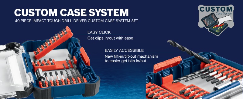 BOSCH Impact Tough Drill Drive Custom Case System Sets
