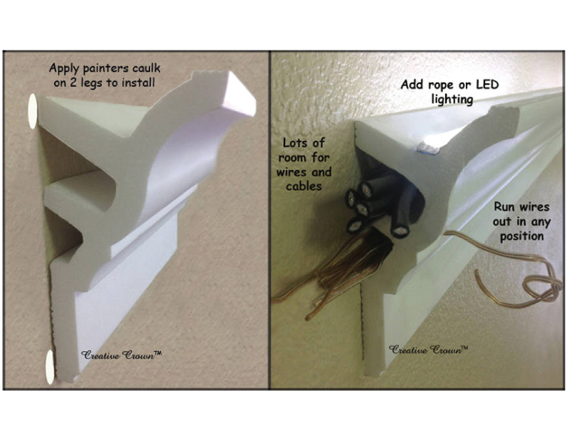 Foam Crown Molding Wire Raceway