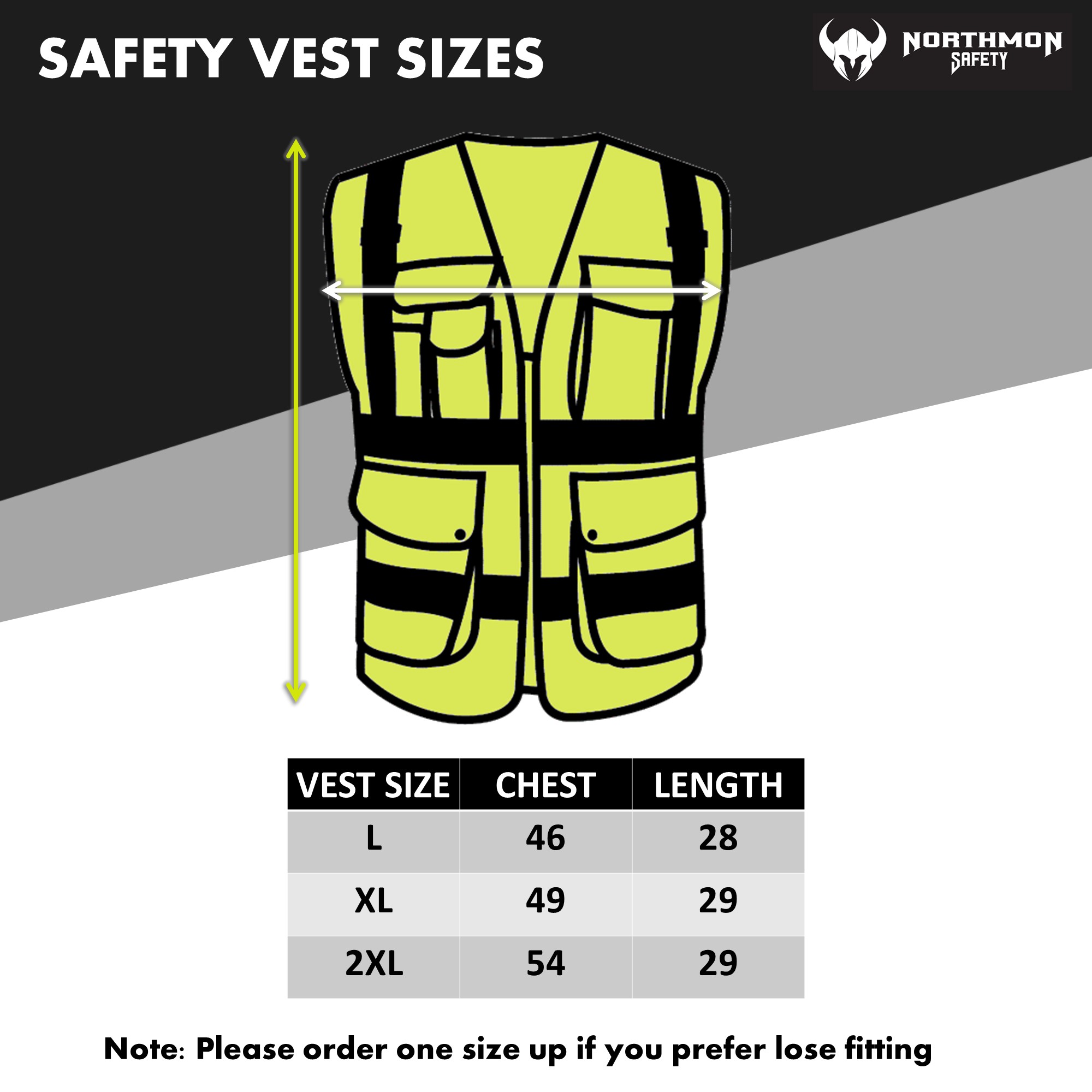 NORTHMON SAFETY Hi Vis 9 Pockets Safety Vest - 100 Series | ANSI Class 2